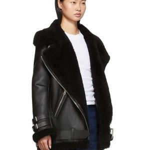 Acne Studios Velocite Leather Shearling Jacket